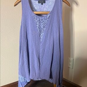 Lavender Lace Accent Tank Top